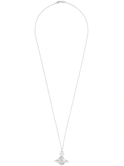 Vivienne Westwood Orb Logo土星吊饰项链 In Silver