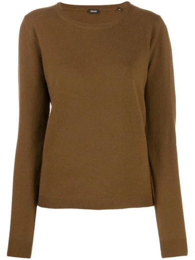 Aspesi Fine Knit Jumper In Brown