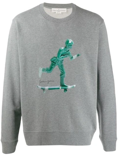 Golden Goose Toy Soldier Print Crewneck Sweatshirt In Grey