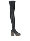 Stella Mccartney Skyla Vegetarian Leather Platform Over-the-knee Boots In Black