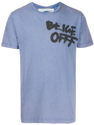 Off-white Graffiti Logo Print T-shirt In Blue