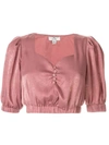 We Are Kindred Frenchie Crepe De Chine Cropped Top In Pink