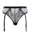 Bluebella Dasha Leaf Crochet Suspender Belt In Black In Black