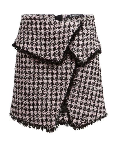 Balmain Tweed Wrap Mini Skirt