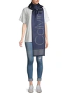 Calvin Klein Fringe Wrap-around Logo Scarf In Midnight