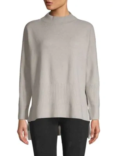 Dkny Long-sleeve Wool-blend Sweater In Silver
