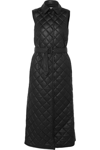 Gabriela Hearst Rodenko Belted Quilted Leather Vest In Black