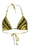 Versace Printed Triangle Halterneck Bikini Top In Print