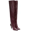 SAINT LAURENT KIKI LEATHER OVER-THE-KNEE BOOTS,P00414976