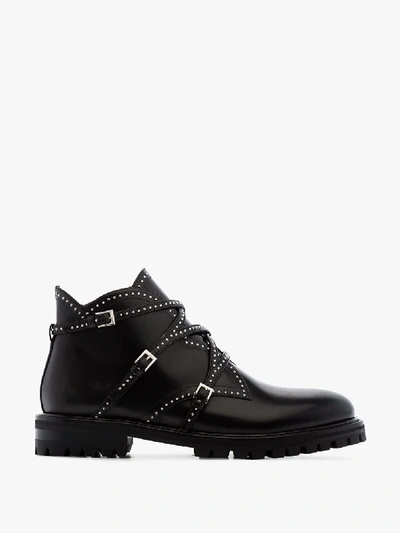Alaïa Black Studded Leather Ankle Boots
