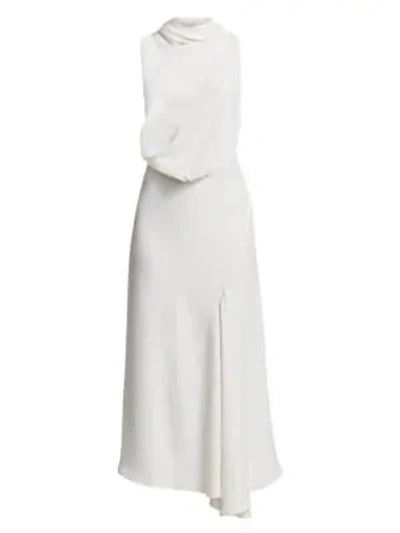 Acler Indiannah Draped Blouson Dress In Ivory