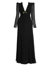 VERSACE Long Silk Slit Evening Gown