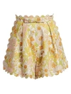 ZIMMERMANN Super 8 Floral Scalloped Linen Shorts