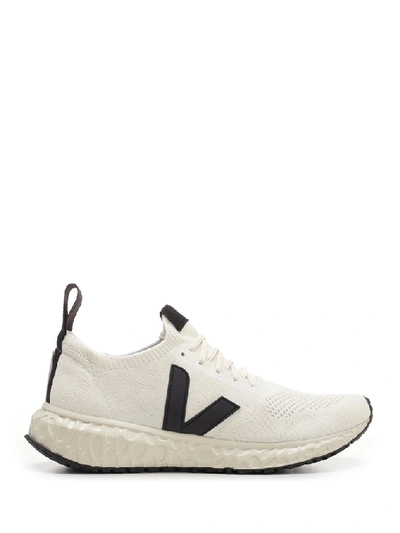 Rick Owens Beige Veja Edition V-knit Sneakers In White