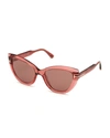 TOM FORD ANYA CAT-EYE MONOCHROMATIC SUNGLASSES,PROD225430110