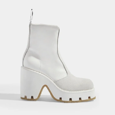 Mm6 Maison Margiela High Sole Boots In White Leather