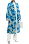 JIL SANDER DOUBLE-BREASTED FLORAL-PRINT MOHAIR AND COTTON-BLEND COAT,3074457345620715328
