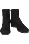 STUART WEITZMAN STRETCH-KNIT AND SUEDE ANKLE BOOTS,3074457345621085691