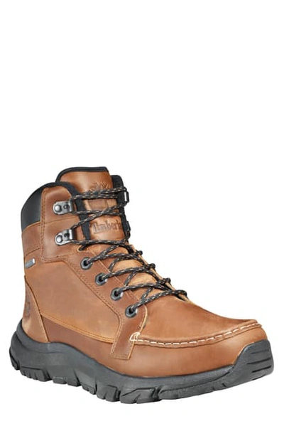 Timberland Garrison Field Waterproof Hiking Boot In Medium Brown Full Grain