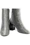 ROBERT CLERGERIE KEYLA SNAKE-EFFECT LEATHER ANKLE BOOTS,3074457345621067674