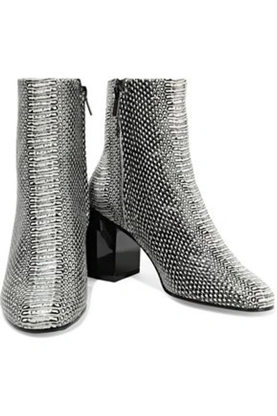 Robert Clergerie Keyla Snake-effect Leather Ankle Boots In Animal Print