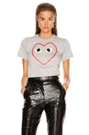 Comme Des Garçons Play Comme Des Garcons Play Grey Outline Heart T-shirt In Grey