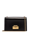 SAINT LAURENT SAINT LAURENT FERMOIR ART DECO LEATHER CROSSBODY CHAIN BAG IN BLACK,SLAU-WY1097