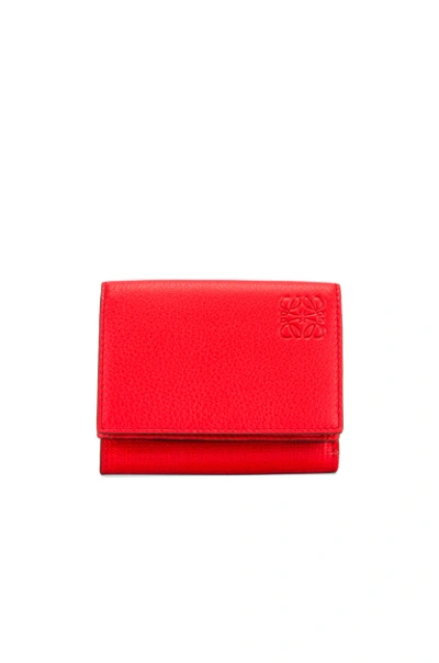 Loewe Trifold Wallet In Red In Primary Red & Palladium