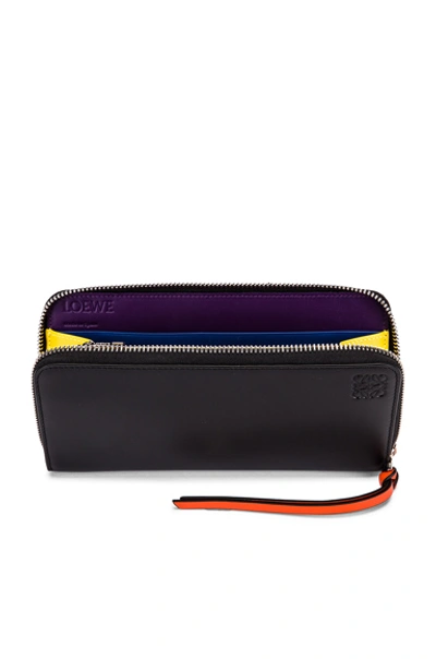 Loewe Rainbow Zip Around Wallet In Black In Multicolor & Black