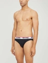 Moschino Logo Waistband Briefs In Black