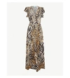 MELISSA ODABASH BRIANNA ANIMAL-PRINT WOVEN MAXI DRESS