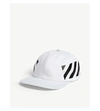 Off-white Diagonal Stripe Print Baseball Cap In White Black