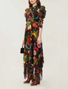 ALICE AND OLIVIA Karen floral-print satin midi dress,29505791