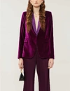 ALICE AND OLIVIA Macey single-breasted stretch-velvet blazer