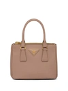 Prada Galleria Mini Tote Bag In Brown