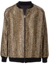 Needles Leopard-print Velour Bomber Jacket In Black