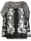 Antonio Marras Flower-print Silk Blouse In Black