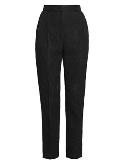 Dolce & Gabbana Straight-leg Brocade Pants In Black