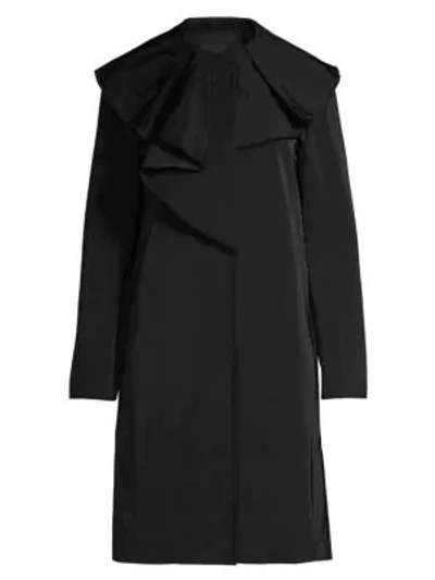 Lafayette 148 Constance Button-front Chic Coat In Black