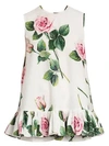 DOLCE & GABBANA Rose-Print Poplin Babydoll Top