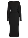 DOLCE & GABBANA Belted Bow-Back Double Crepe Dress