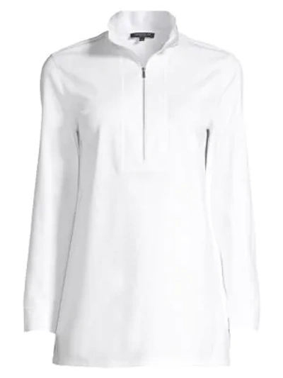 Lafayette 148 Swiss Cotton Rib Forest Top In White