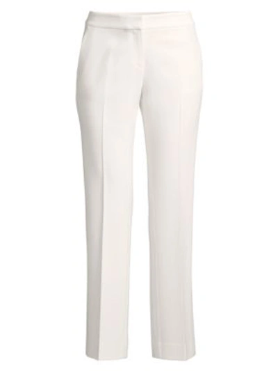 Lafayette 148 Manhattan Double-face Flare Ankle Trousers In Cloud