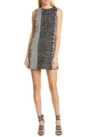 ALICE AND OLIVIA CLYDE PATTERN MIX WOOL BLEND SHIFT DRESS,CC909Y23511