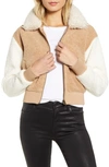 MINKPINK MIXED FLEECE BOMBER JACKET,IB19F1482