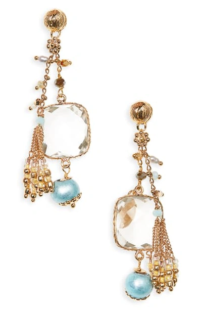 Gas Bijoux Serti Pondicherie Earrings In Turquoise