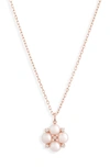 MIKIMOTO PEARL & DIAMOND CLUSTER PENDANT NECKLACE,MPQ10086ADXZ