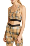 Burberry Dalby Check Sport Top In Neutral