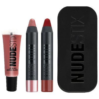 Nudestix Nude + Red Hot Lips 3-piece Mini Set 3 X 0.088 oz/ 2.5 G