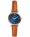 FOSSIL WOMEN'S CARLIE MINI BROWN LEATHER STRAP WATCH 28MM